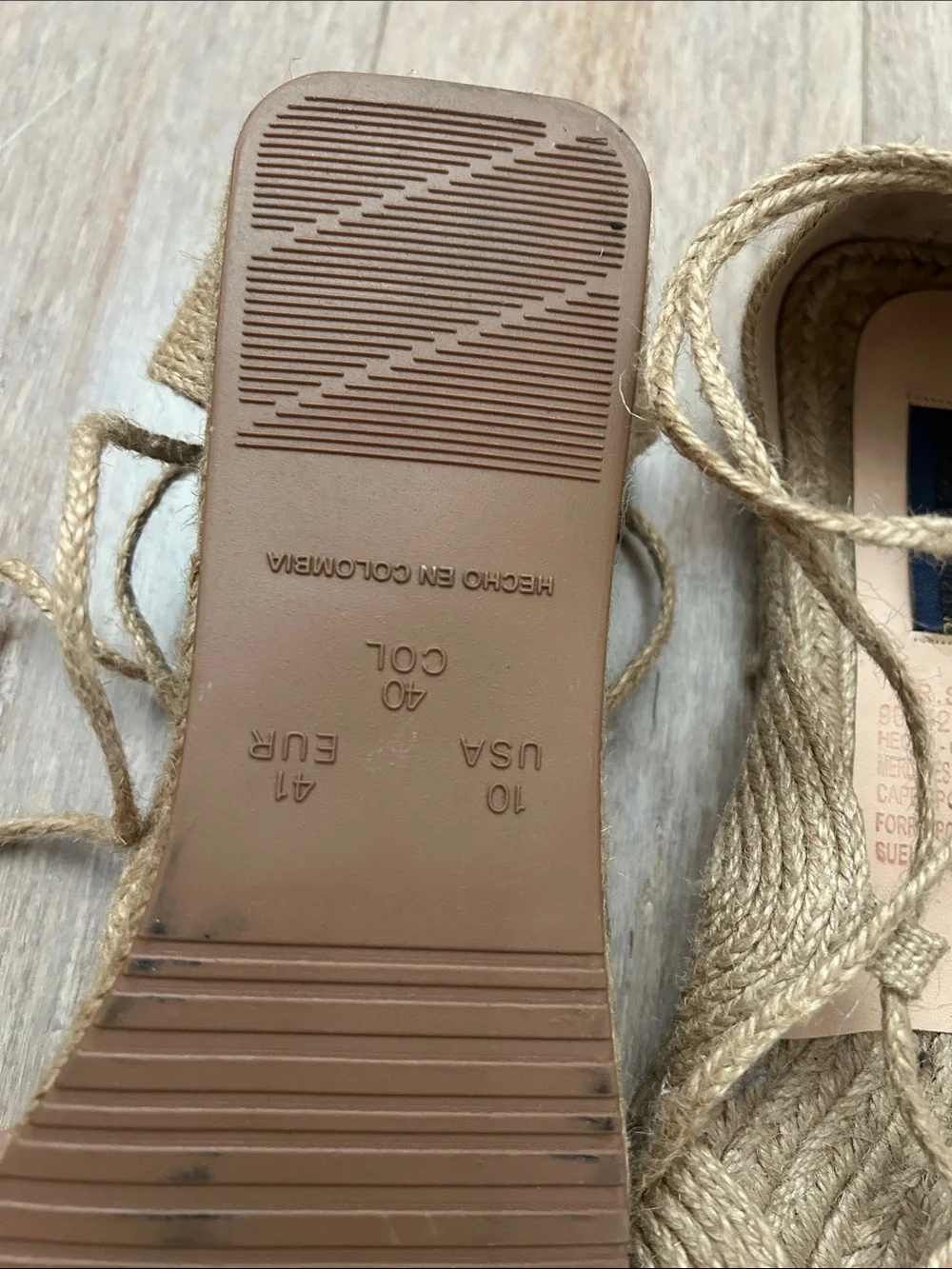 Mercedes Campuzano Women’s Natural Braided Espadrille Sandals - Lace-Up size 10